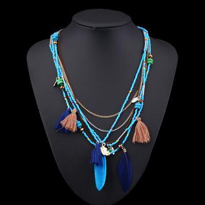 Feather Bohemian Necklace