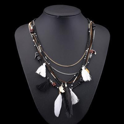 Feather Bohemian Necklace