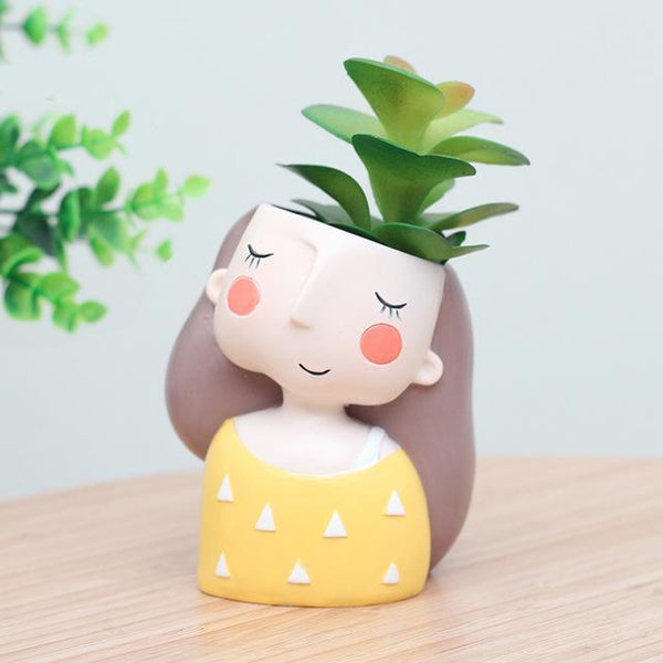 Cute Girl Flower/Plant Pot