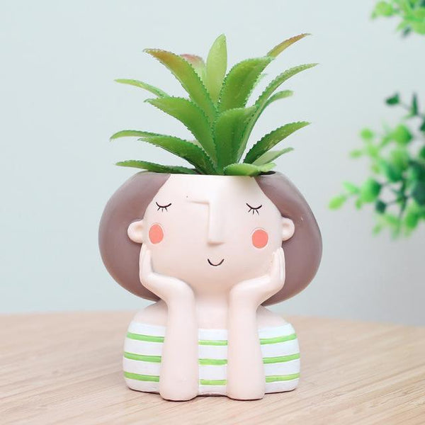 Cute Girl Flower/Plant Pot