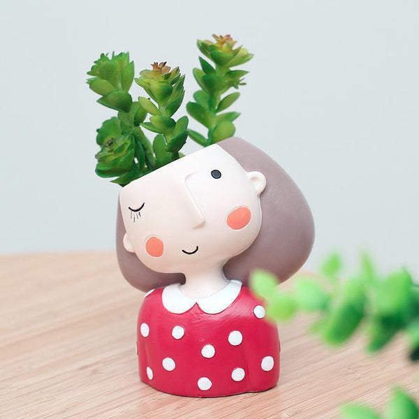 Cute Girl Flower/Plant Pot